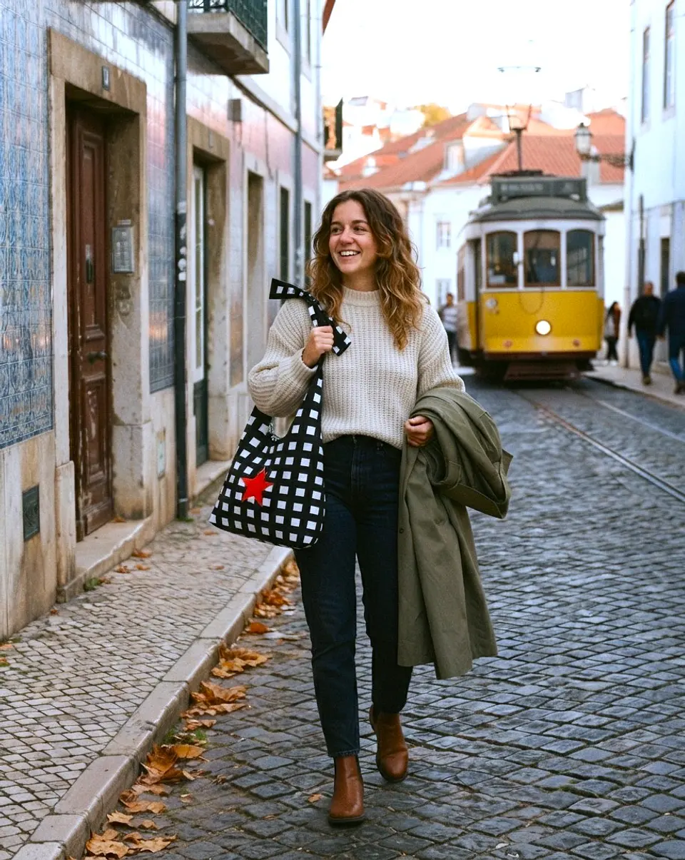 Lola bag | Quadrados | Preto e branco 2