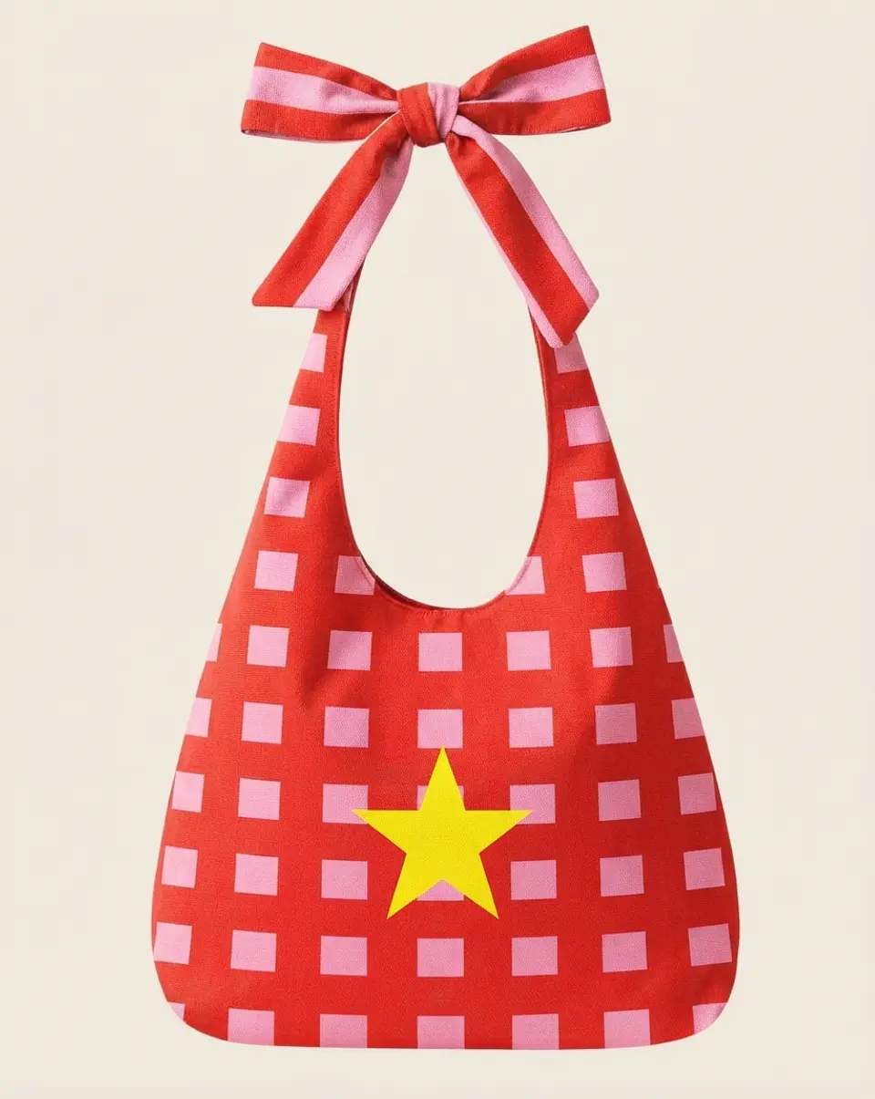 Lola bag | Quadrados | Vermelho e rosa 2
