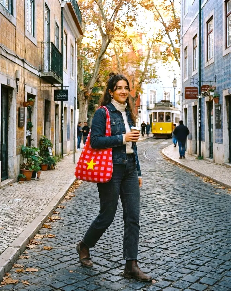 Lola bag | Quadrados | Vermelho e rosa 1