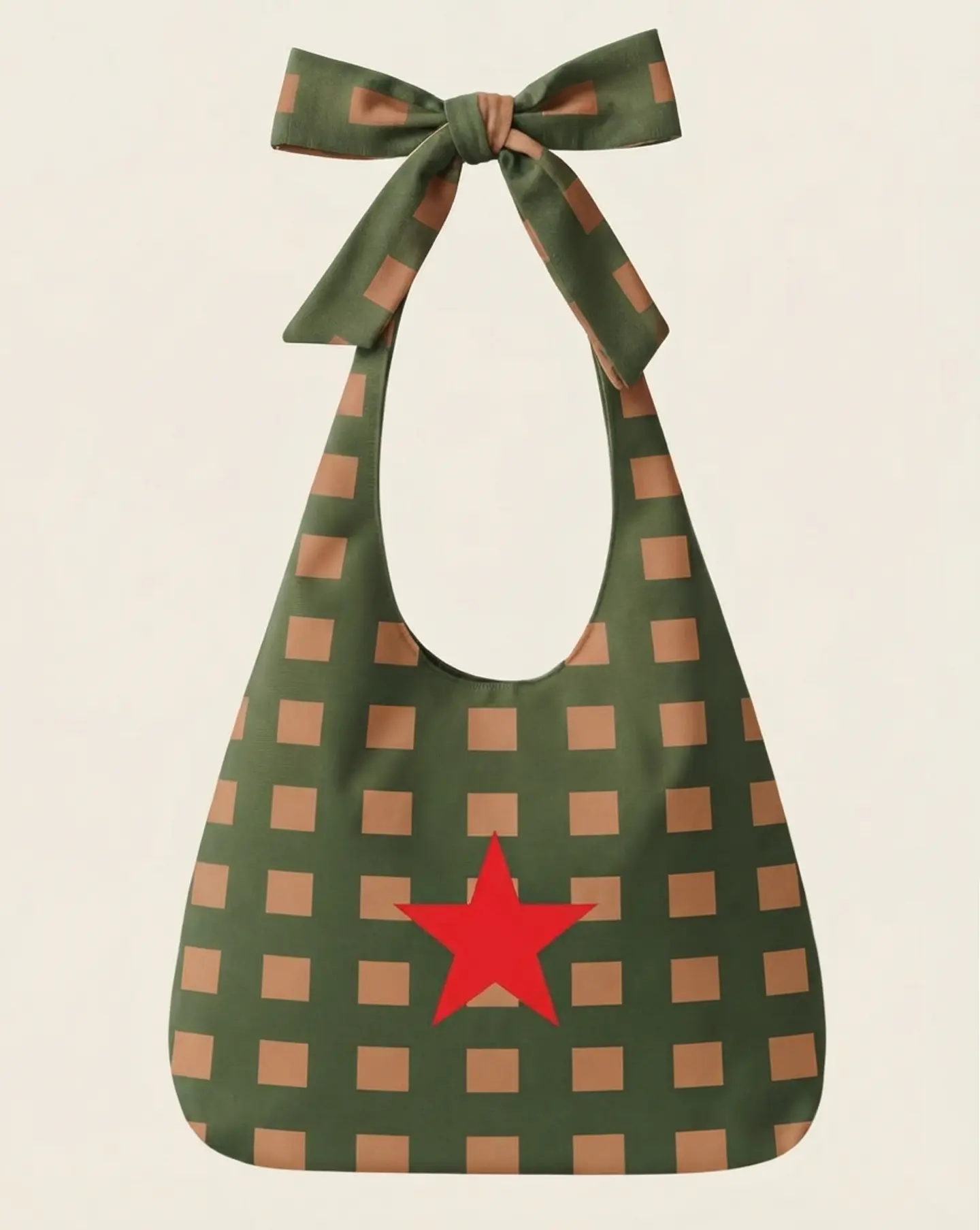 Lola bag | Quadrados | Verde e castanho 1