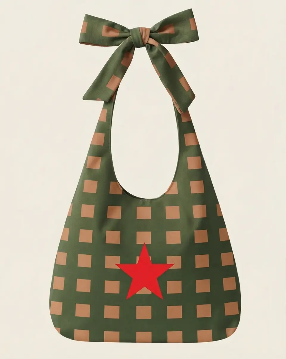 Lola bag | Quadrados | Verde e castanho 1