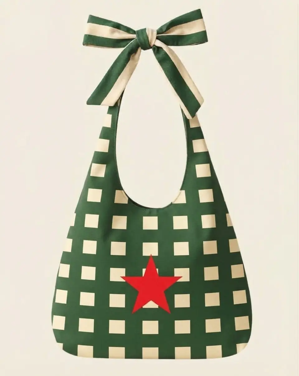 Lola bag | Quadrados | Verde e creme 2