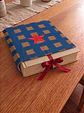 Bolsa livros e e-book | Quadrados | Azul e castanho - thumbnail 4