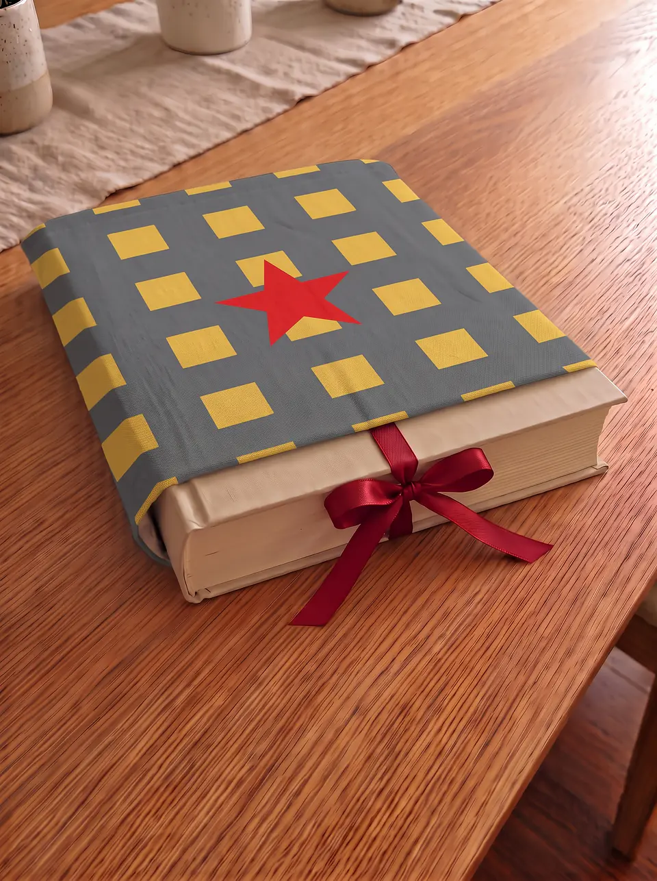 Bolsa livros e e-book | Quadrados | Cinza amarelo 2
