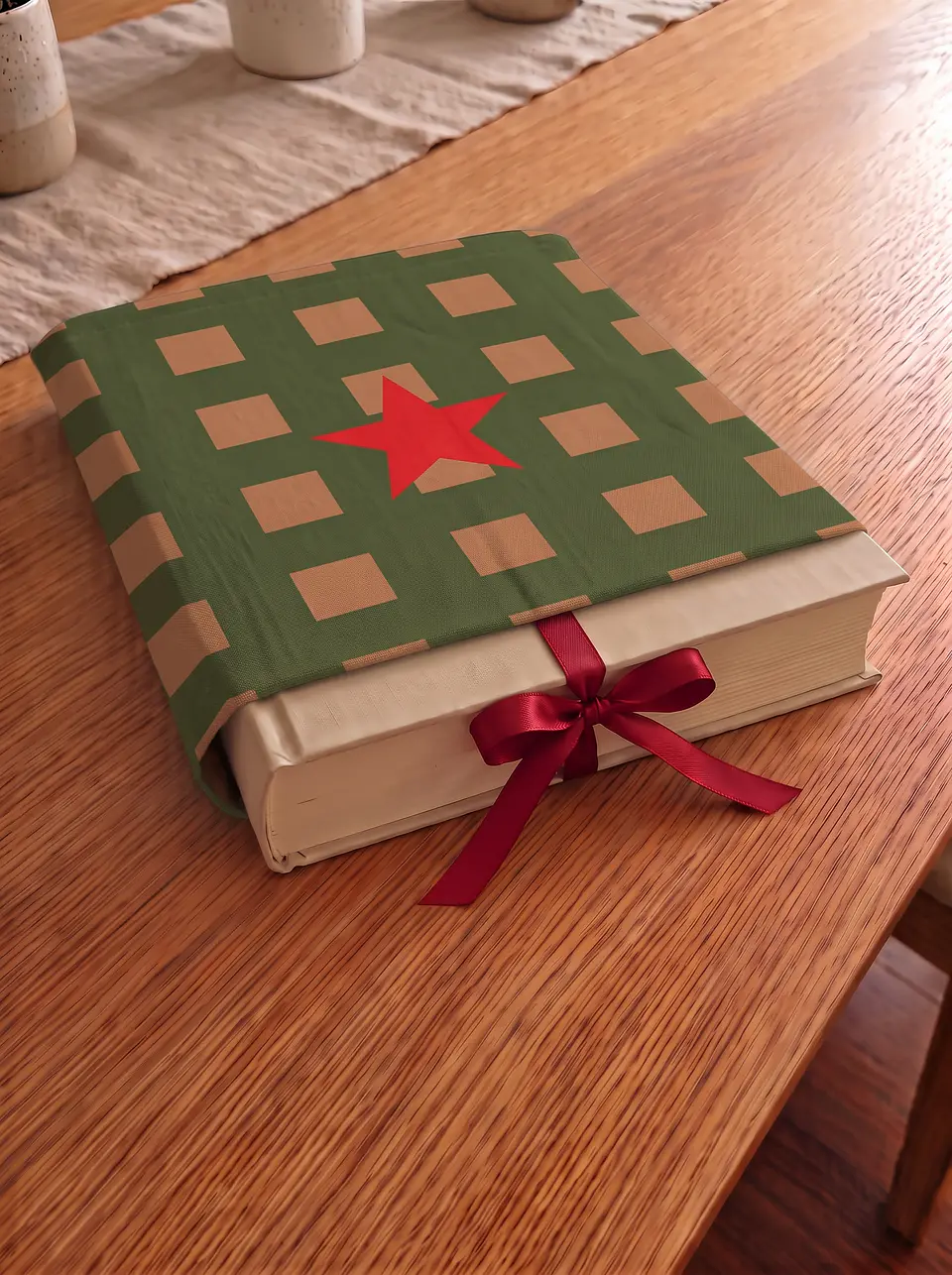 Bolsa livros e e-book | Quadrados | Verde e castanho 2
