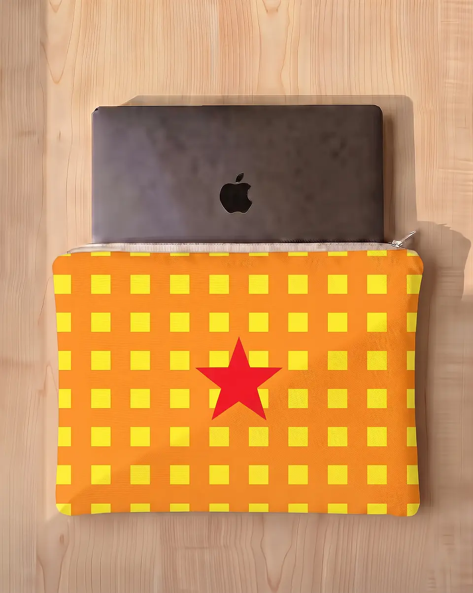 Bolsa portátil | Quadrados | Laranja e amarelo 2