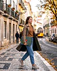 Bolsa portátil | Quadrados | Azul e amarelo - Thumbnail 2