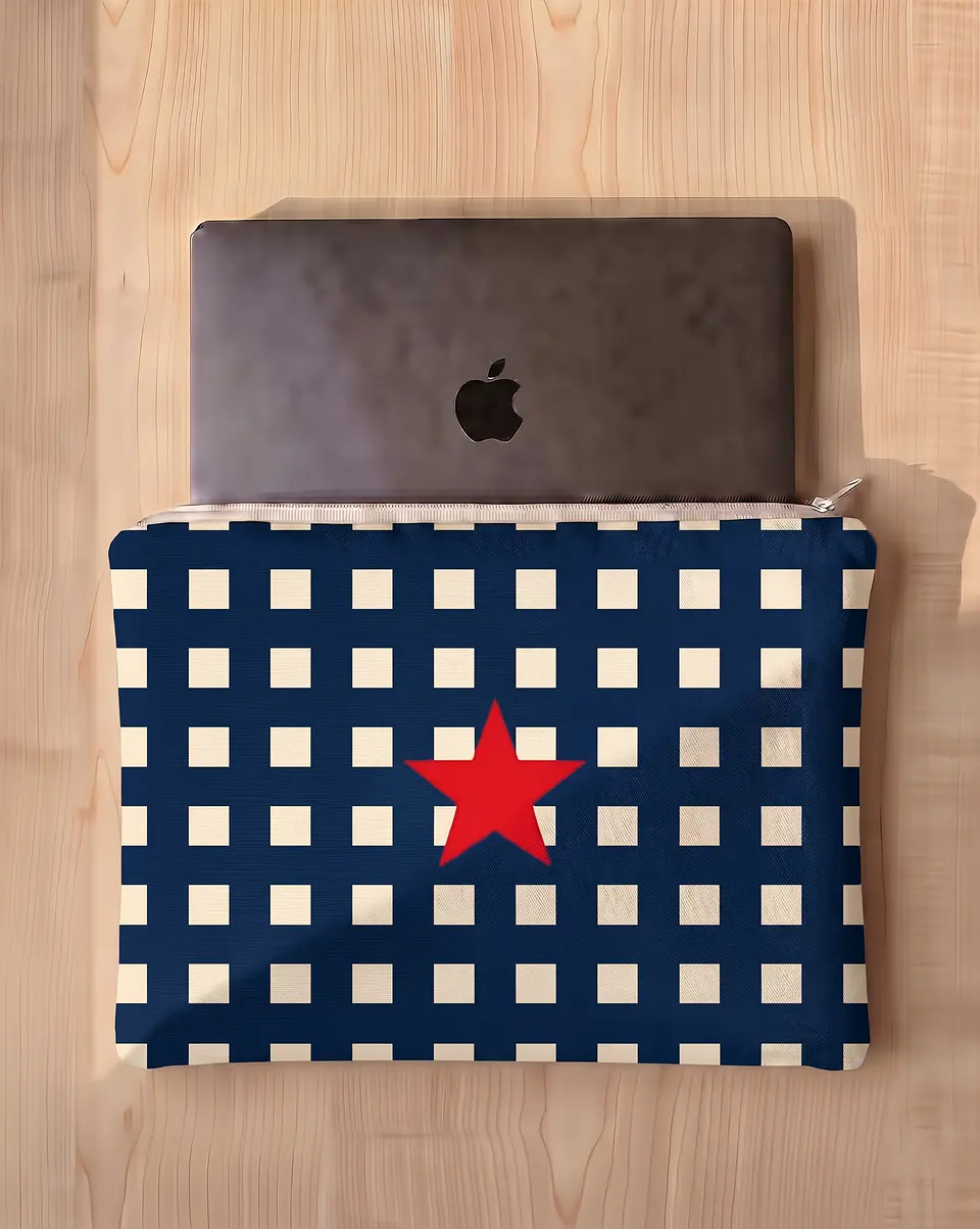 Bolsa portátil | Quadrados | Azul escuro 2