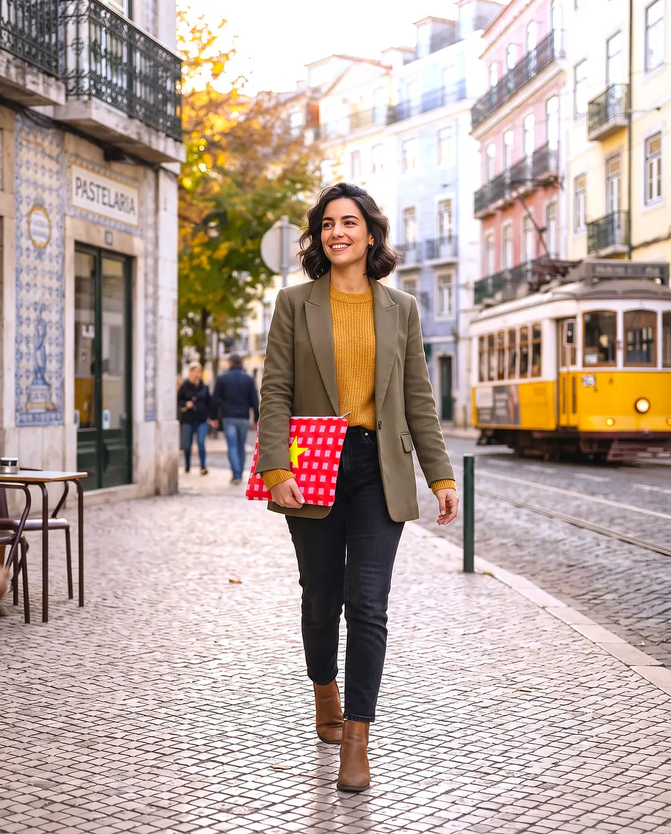 Bolsa portátil | Quadrados | Vermelho e rosa 2