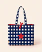Sasha shopper | Quadrados | Azul escuro - Thumbnail 1