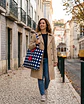 Sasha shopper | Quadrados | Azul escuro - Thumbnail 2