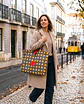 Sasha shopper | Quadrados | Cinza e amarelo - Thumbnail 1