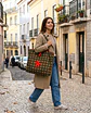 Sasha shopper | Quadrados | Verde e castanho - Thumbnail 2