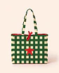 Sasha shopper | Quadrados | Verde e creme - Thumbnail 2
