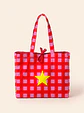 Sasha shopper | Quadrados | Vermelho e rosa - Thumbnail 1