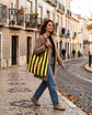 Bianca bag | Riscas | Horizontais | Azul e amarelo - Thumbnail 2
