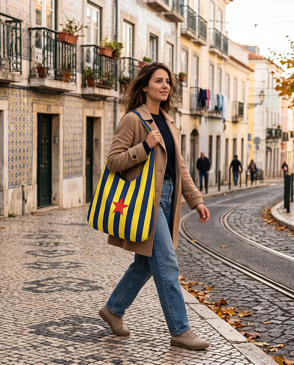 Bianca bag | Riscas | Horizontais | Azul e amarelo 2
