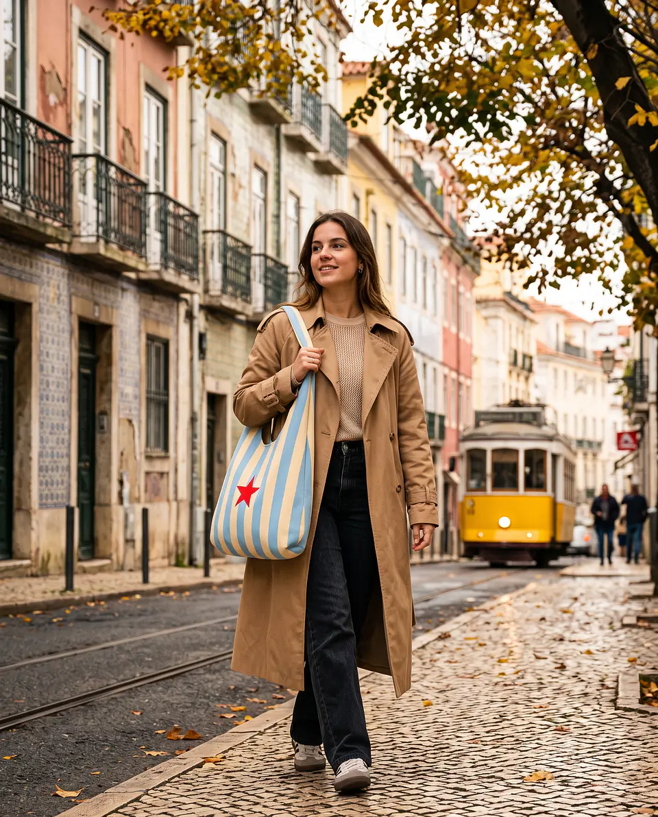 Bianca bag | Riscas | Horizontais | Azul claro 2