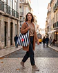 Bianca bag | Riscas | Horizontais | Azul claro - COPIE - Thumbnail 1