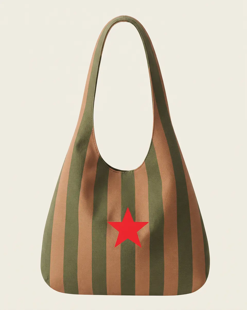Bianca bag | Riscas | Horizontais | Verde e castanho 2
