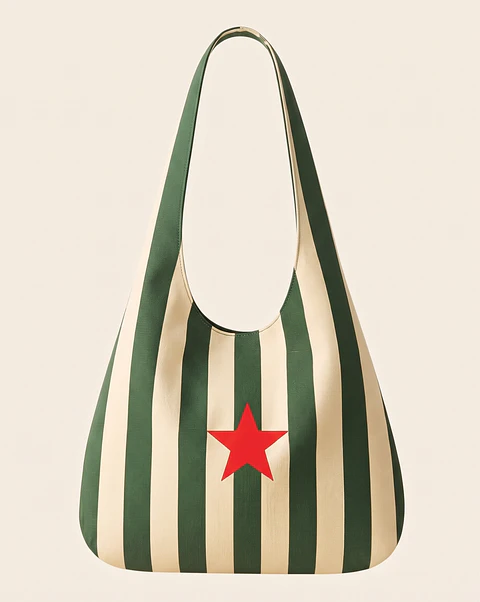 Bianca bag | Riscas | Horizontais | Verde e creme