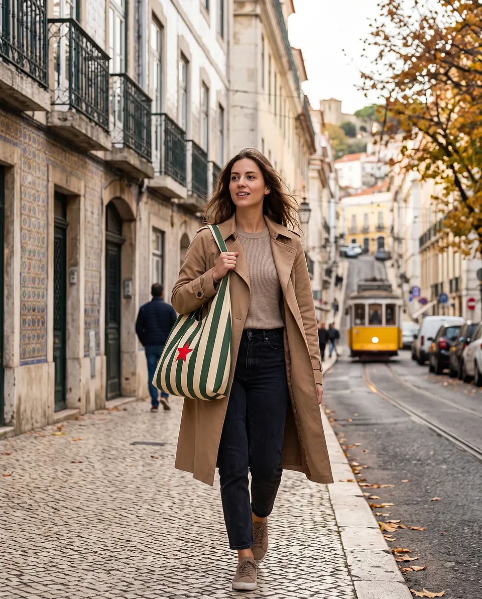 Bianca bag | Riscas | Horizontais | Verde e creme 2