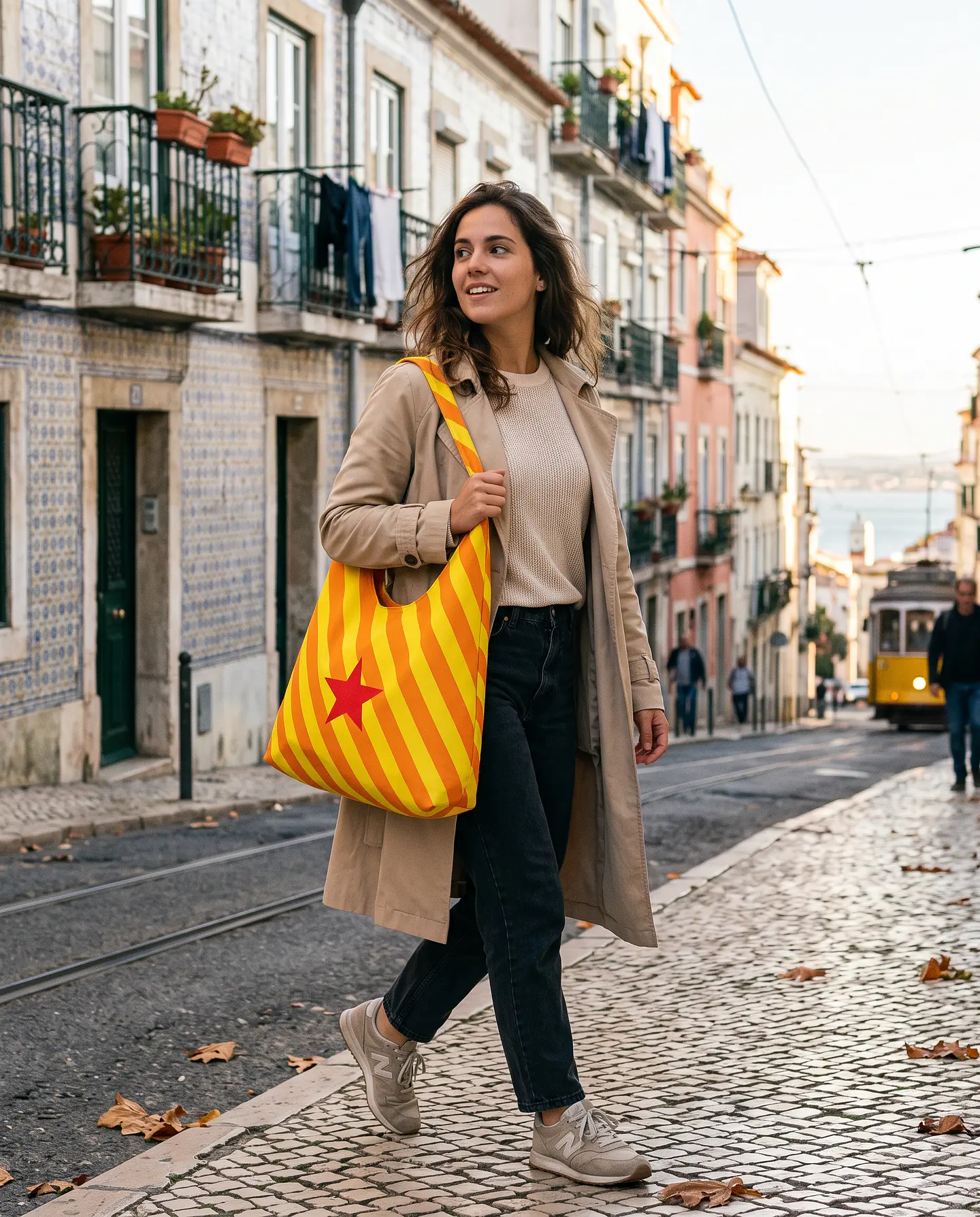 Bianca bag | Riscas | Diagonais | Laranja e amarelo 2