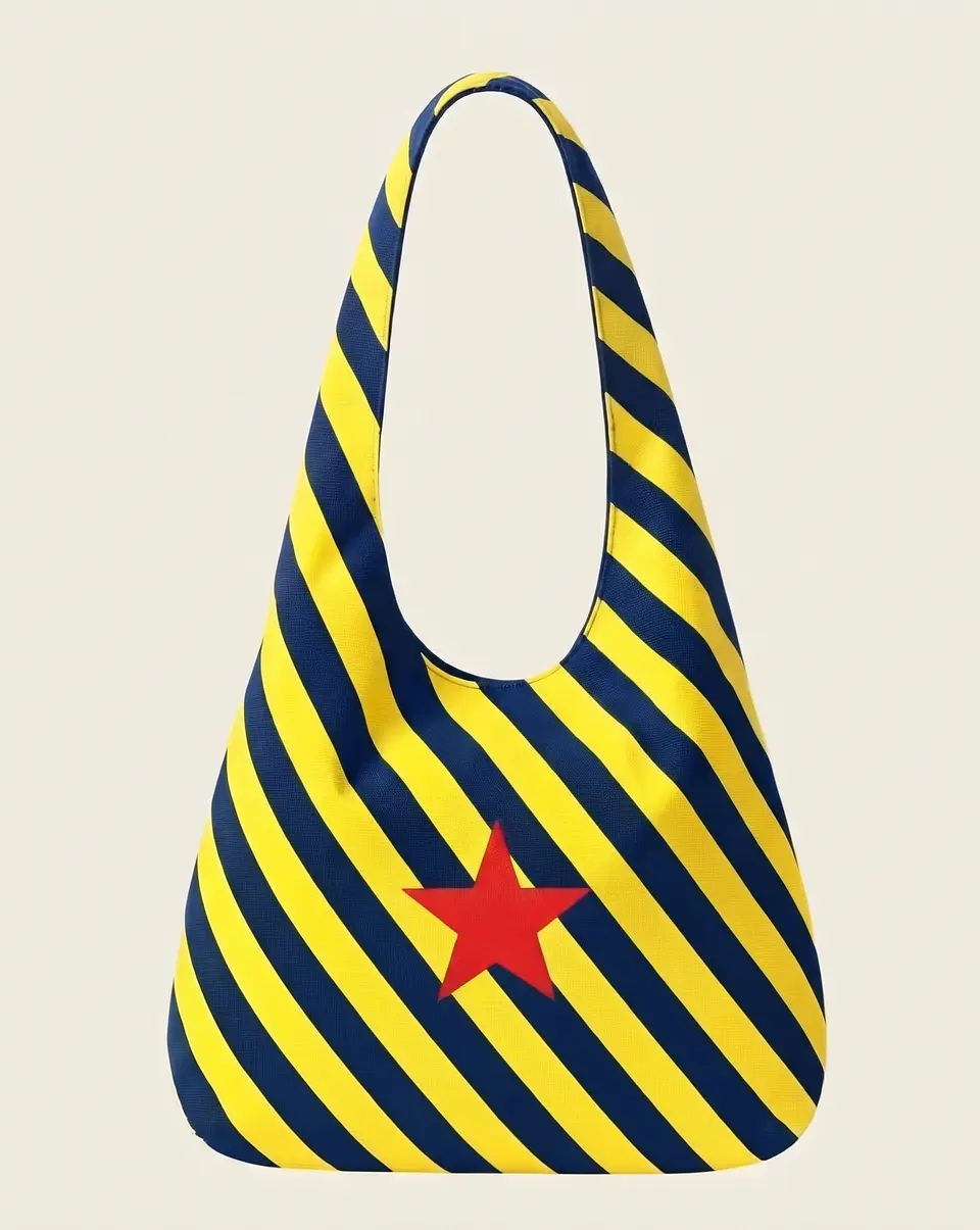 Bianca bag | Riscas | Diagonais | Azul e amarelo 2