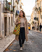 Bianca bag | Riscas | Diagonais | Azul e amarelo - Thumbnail 1