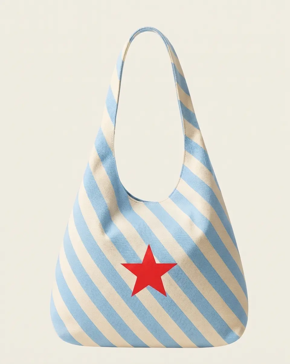 Bianca bag | Riscas | Diagonais | Azul e castanho - COPIE 2