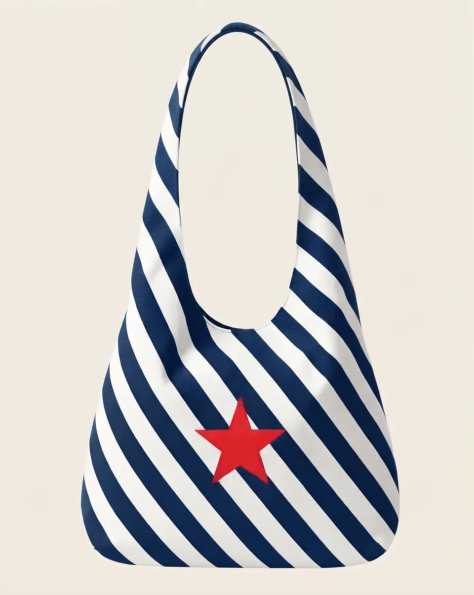 Bianca bag | Riscas | Diagonais | Azul escuro 1