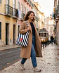 Bianca bag | Riscas | Diagonais | Azul escuro - Thumbnail 2