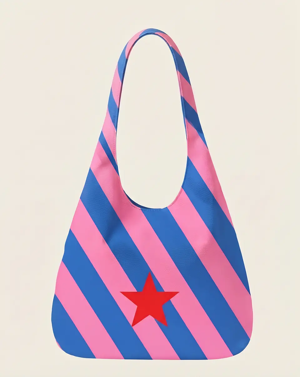 Bianca bag | Riscas | Diagonais | Azul rosa 2