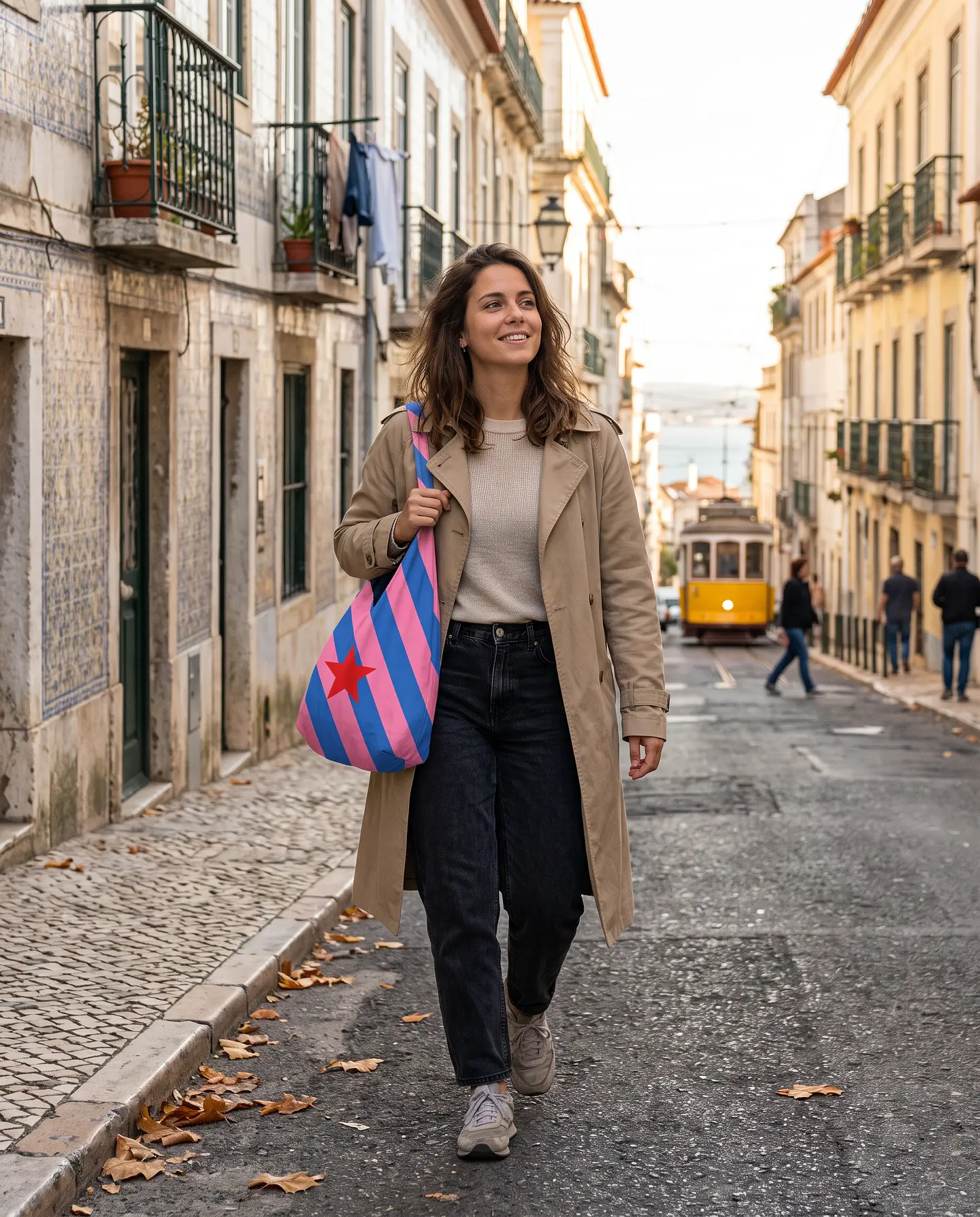 Bianca bag | Riscas | Diagonais | Azul rosa 1