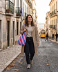 Bianca bag | Riscas | Diagonais | Azul rosa - thumbnail 1