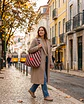 Bianca bag | Riscas | Diagonais | Castanho - Thumbnail 2