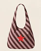Bianca bag | Riscas | Diagonais | Castanho - Thumbnail 1