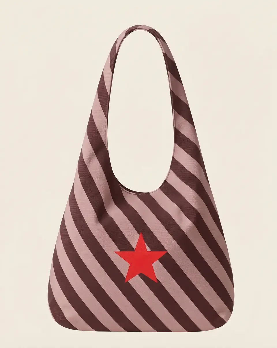 Bianca bag | Riscas | Diagonais | Castanho 1