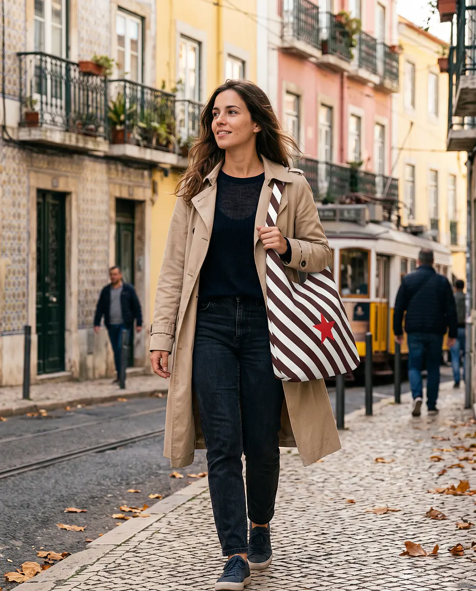 Bianca bag | Riscas | Diagonais | Chocolate 1