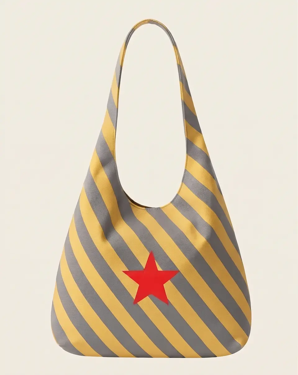 Bianca bag | Riscas | Diagonais | Cinza e amarelo 1