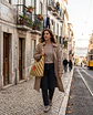 Bianca bag | Riscas | Diagonais | Cinza e amarelo - Thumbnail 2