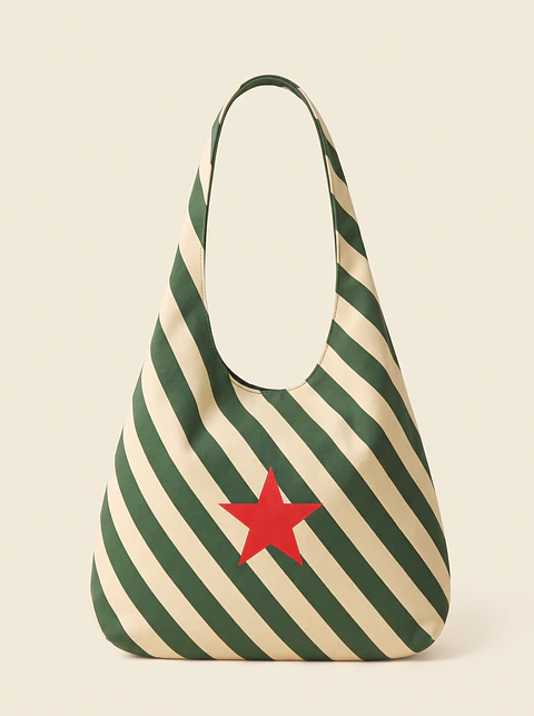 Bianca bag | Riscas | Diagonais | Verde e creme