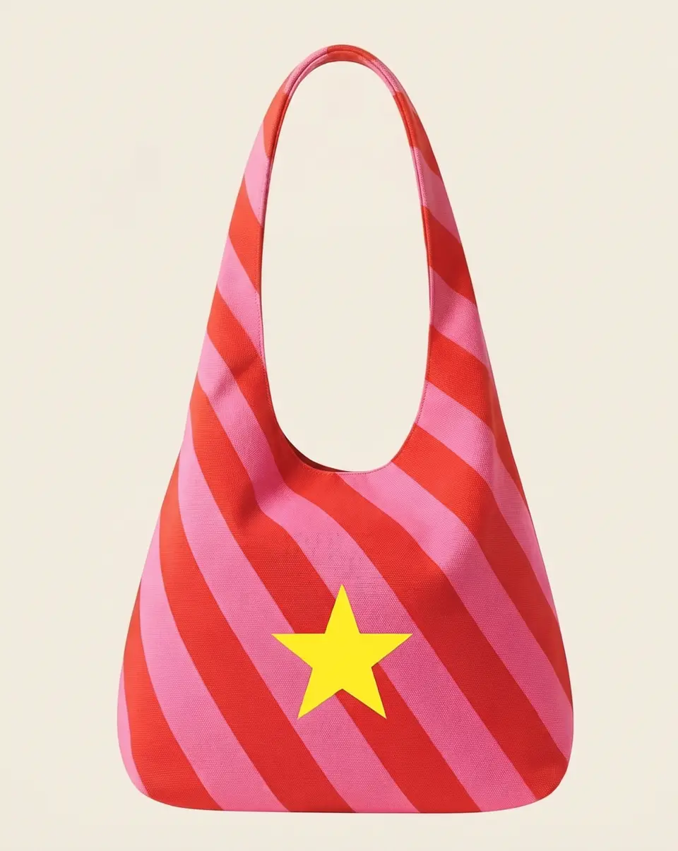 Bianca bag | Riscas | Diagonais | Vermelho e rosa 2