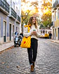 Lola bag | Riscas | Diagonal | Laranja e amarelo - Thumbnail 1