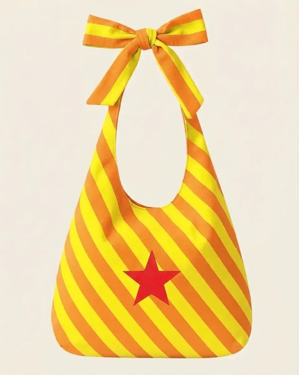 Lola bag | Riscas | Diagonal | Laranja e amarelo 2