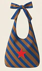 Lola bag | Riscas | Diagonal | Azul e castanho - Thumbnail 2