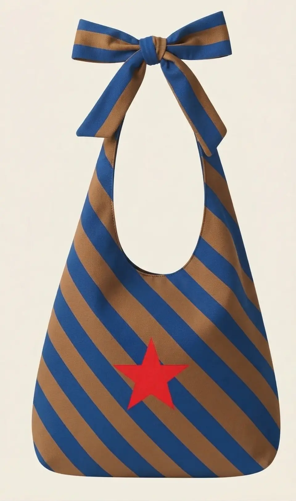 Lola bag | Riscas | Diagonal | Azul e castanho 2