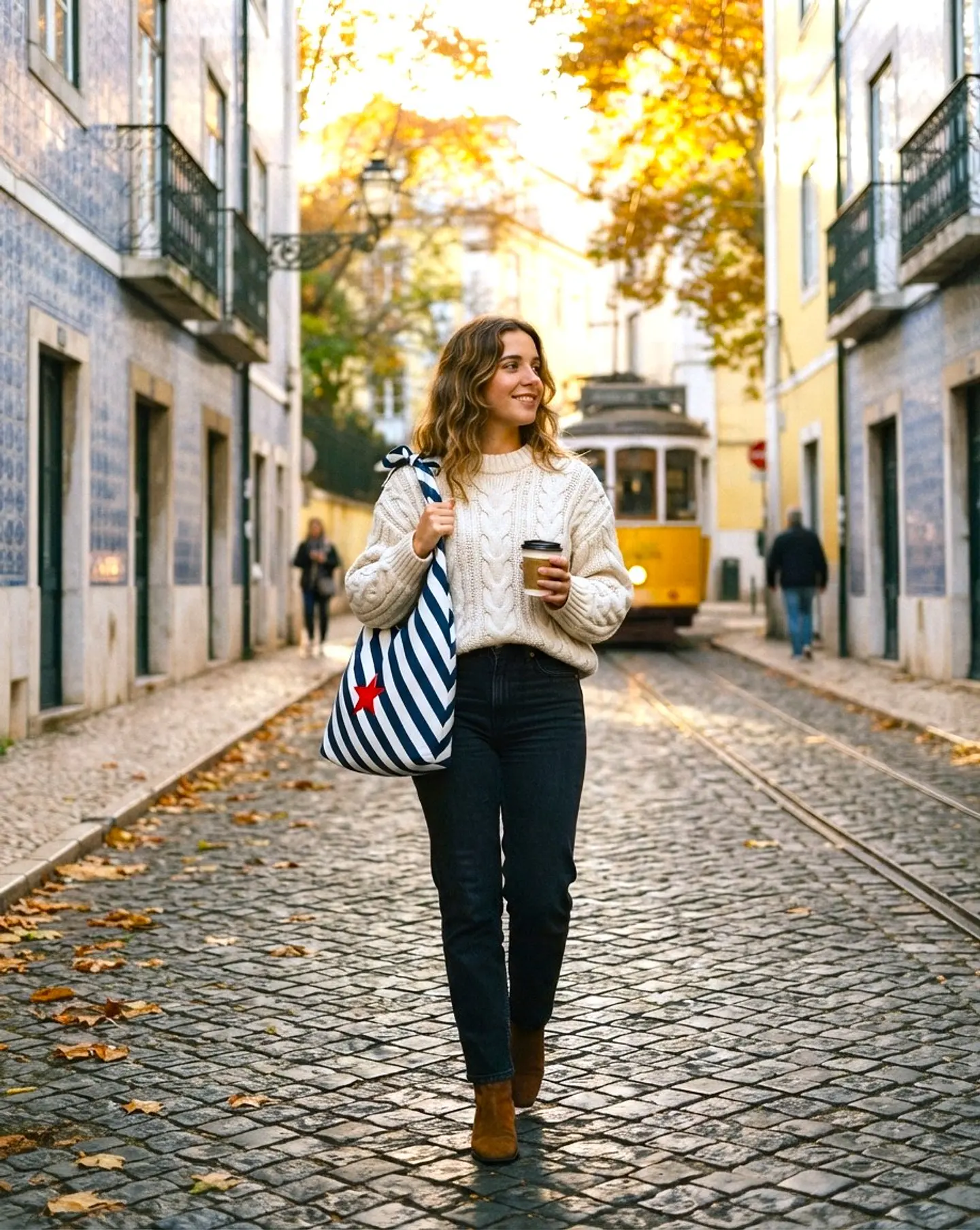 Lola bag | Riscas | Diagonal | Azul escuro 1
