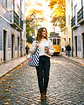 Lola bag | Riscas | Diagonal | Azul escuro - Thumbnail 1