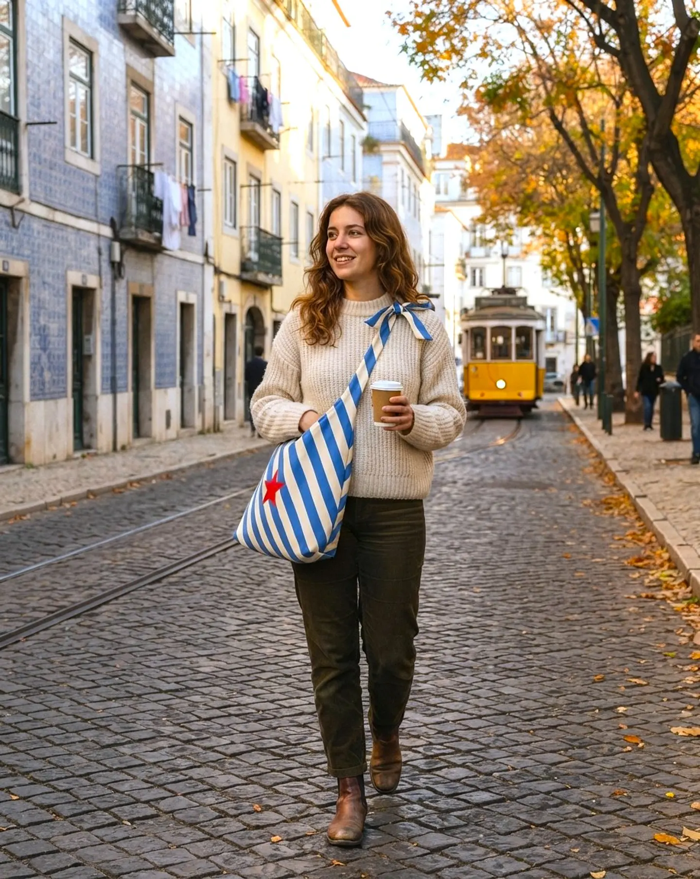 Lola bag | Riscas | Diagonal | Azul 2